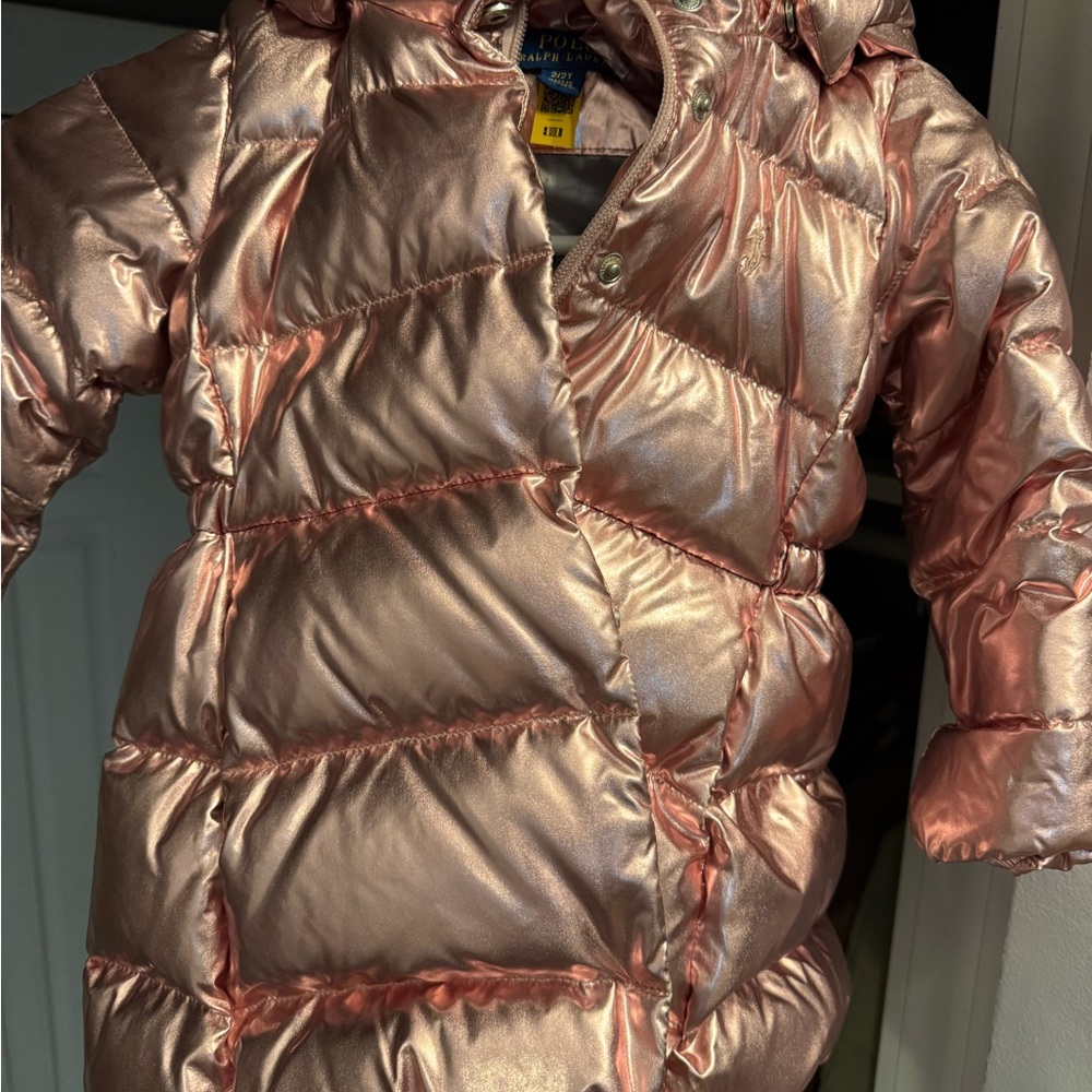 Polo by Ralph Lauren Kids Metallic Pink Puffer Jacket